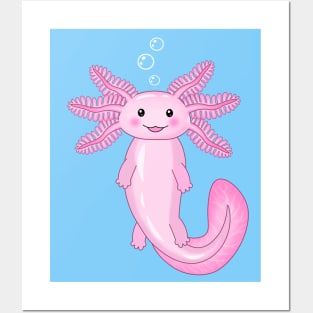 Pink Axolotls Posters and Art